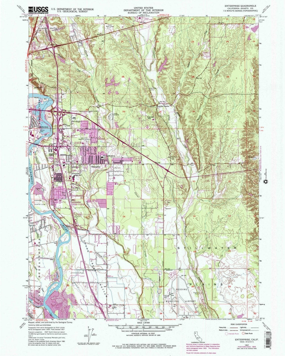 1957 Enterprise, CA - California - USGS Topographic Map