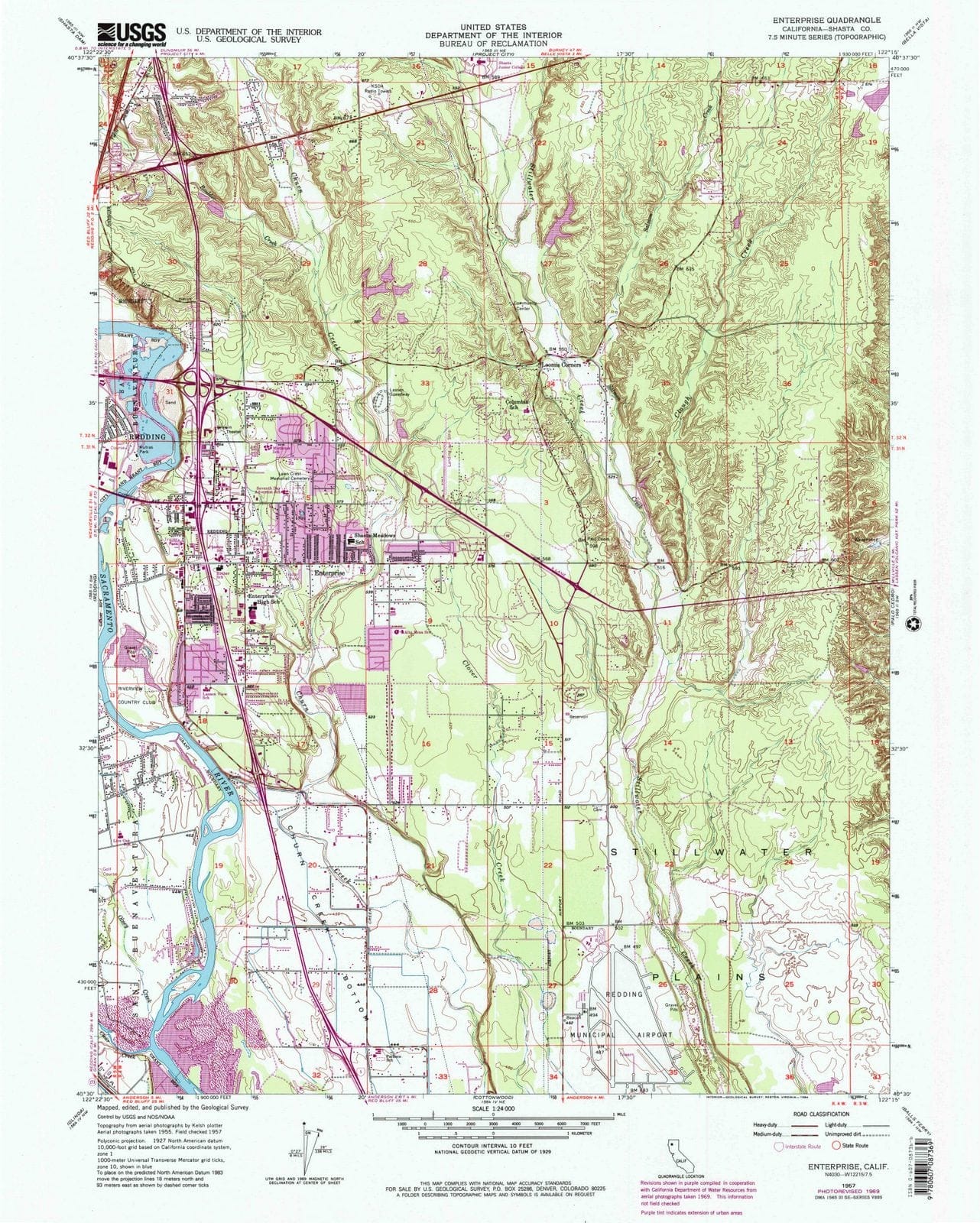 1957 Enterprise, CA - California - USGS Topographic Map