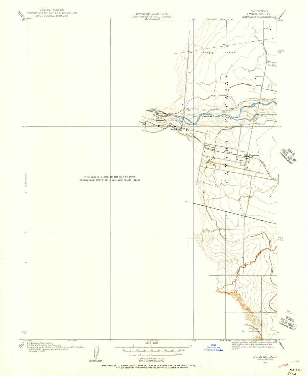 1905 Esparto, CA - California - USGS Topographic Map