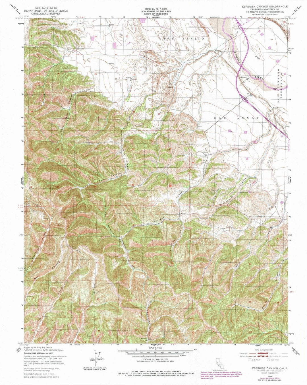 1949 Espinosa Canyon, CA - California - USGS Topographic Map