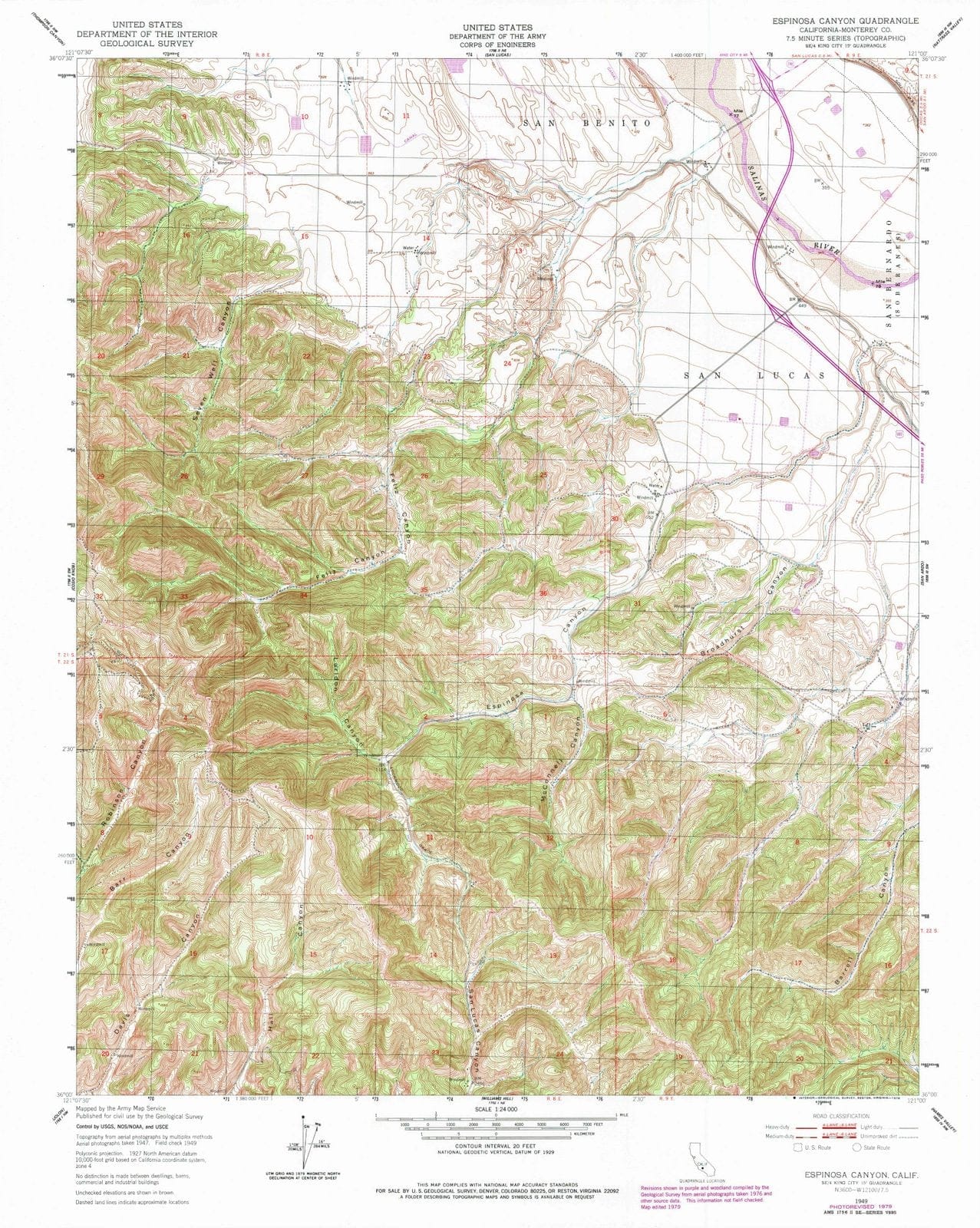 1949 Espinosa Canyon, CA - California - USGS Topographic Map