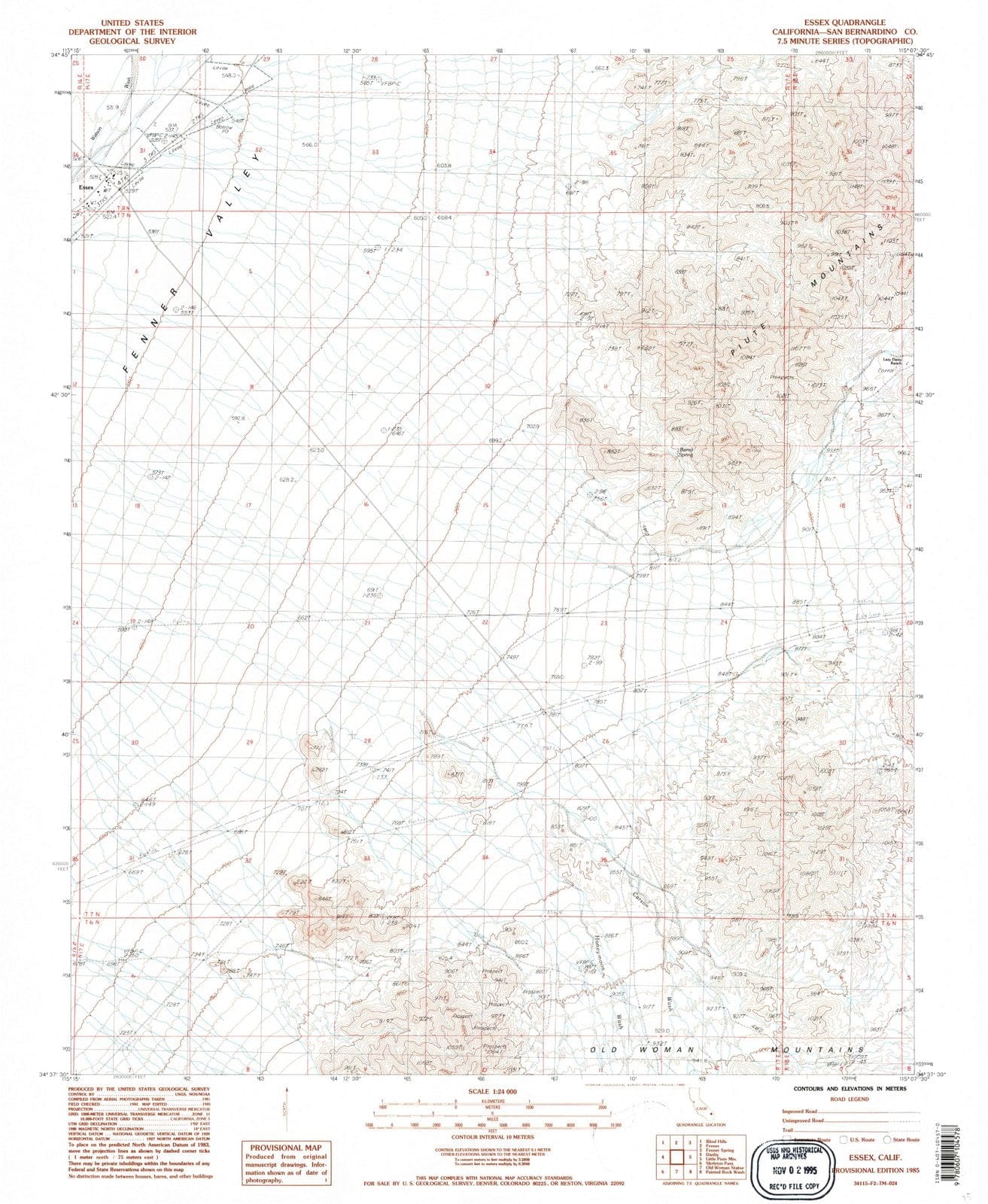 1985 Essex, CA - California - USGS Topographic Map