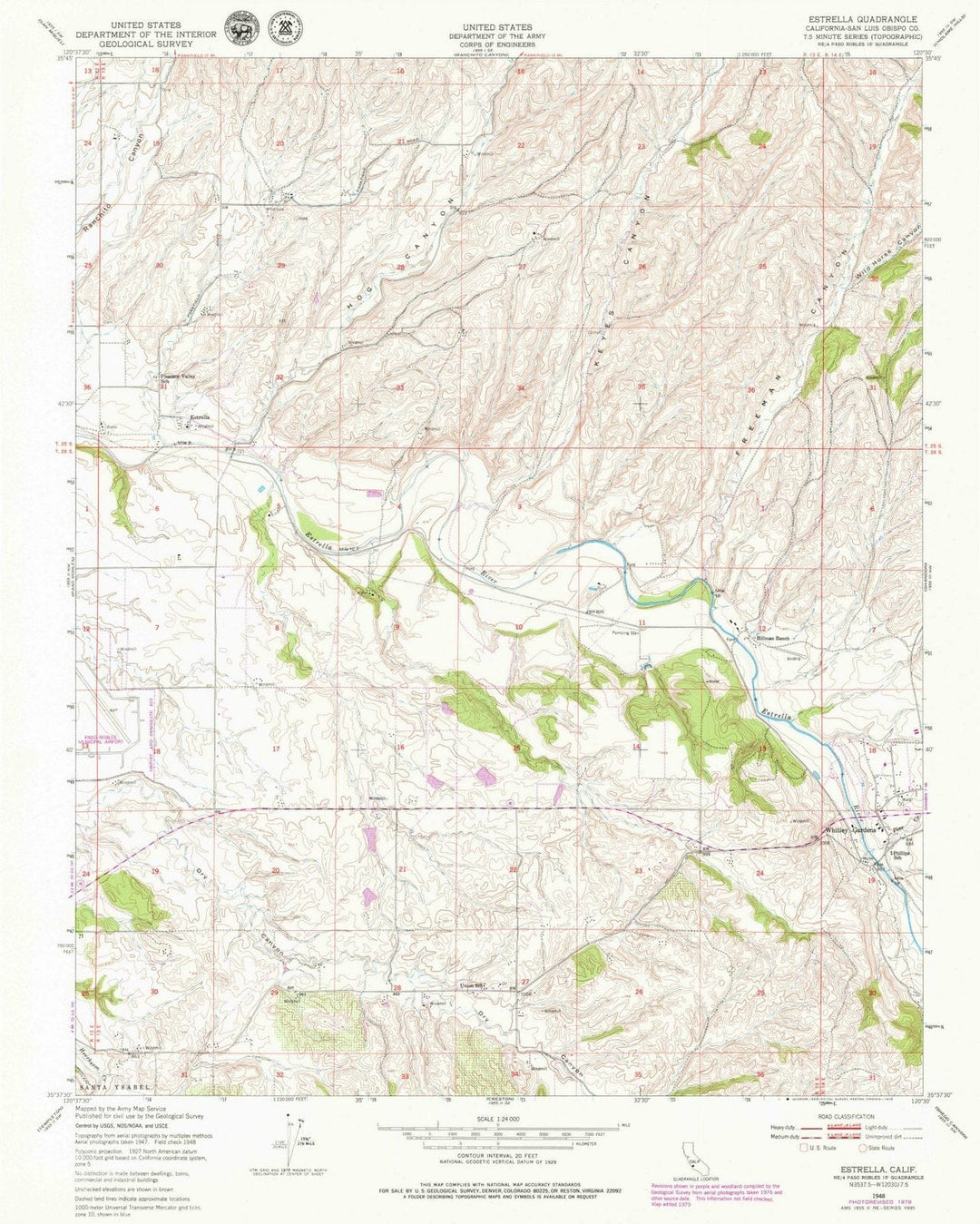 1948 Estrella, CA - California - USGS Topographic Map