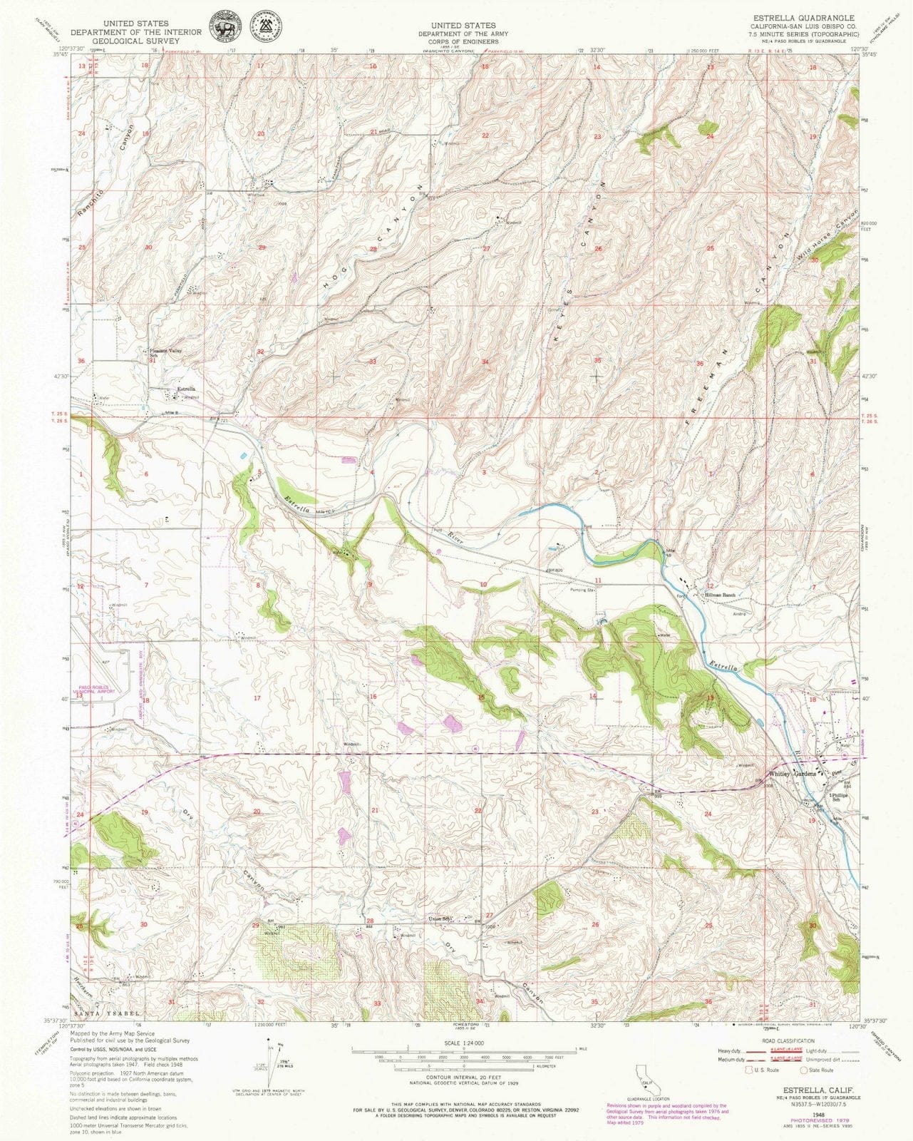 1948 Estrella, CA - California - USGS Topographic Map