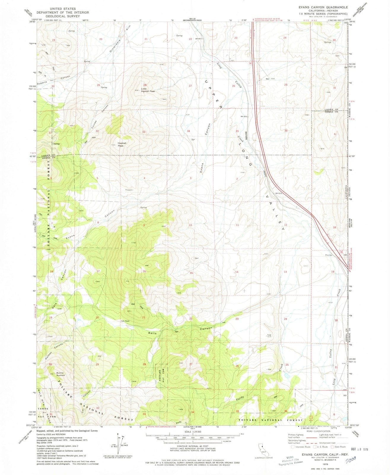 1978 Evans Canyon, CA - California - USGS Topographic Map