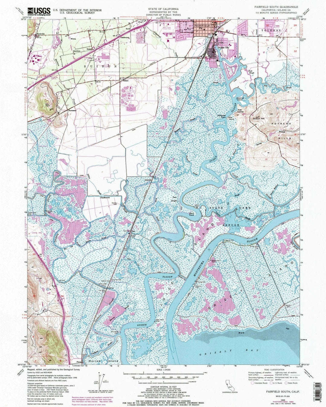 1949 Fairfield South, CA - California - USGS Topographic Map