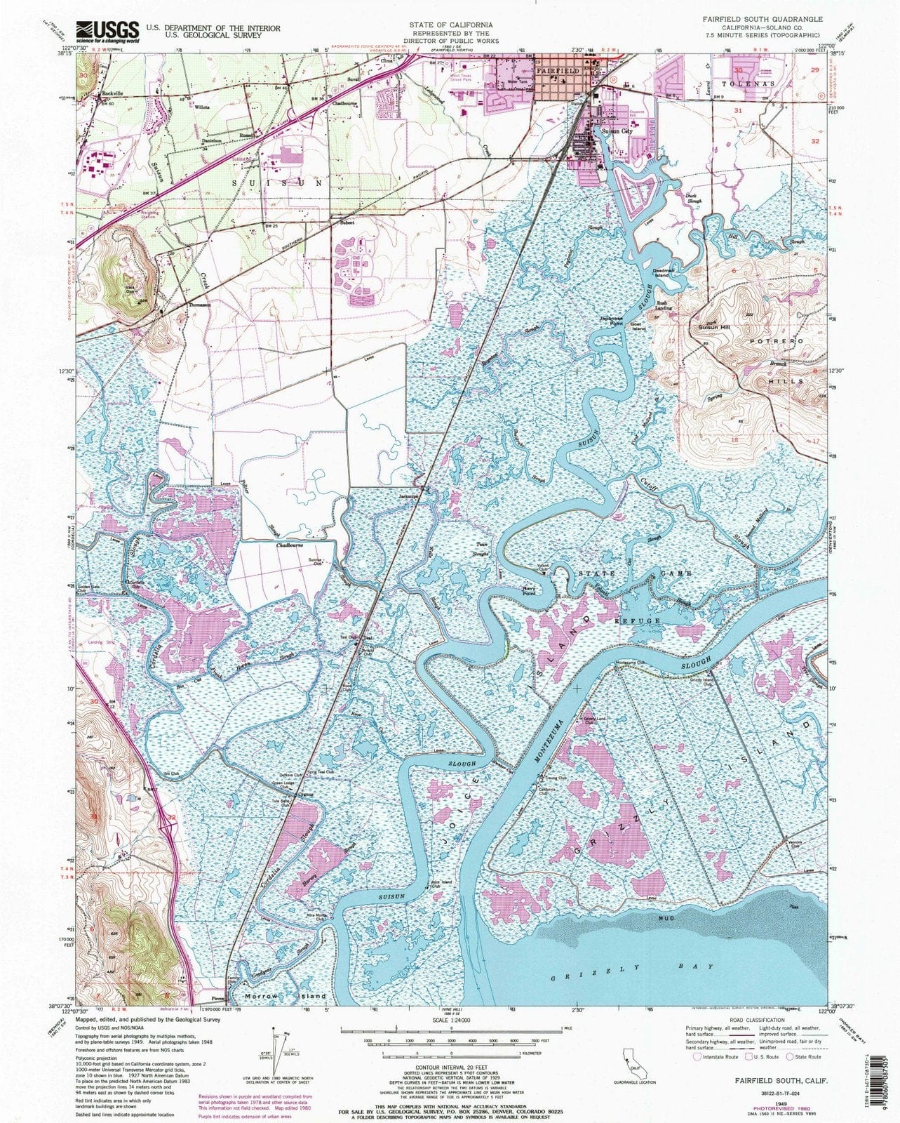 1949 Fairfield South, CA - California - USGS Topographic Map