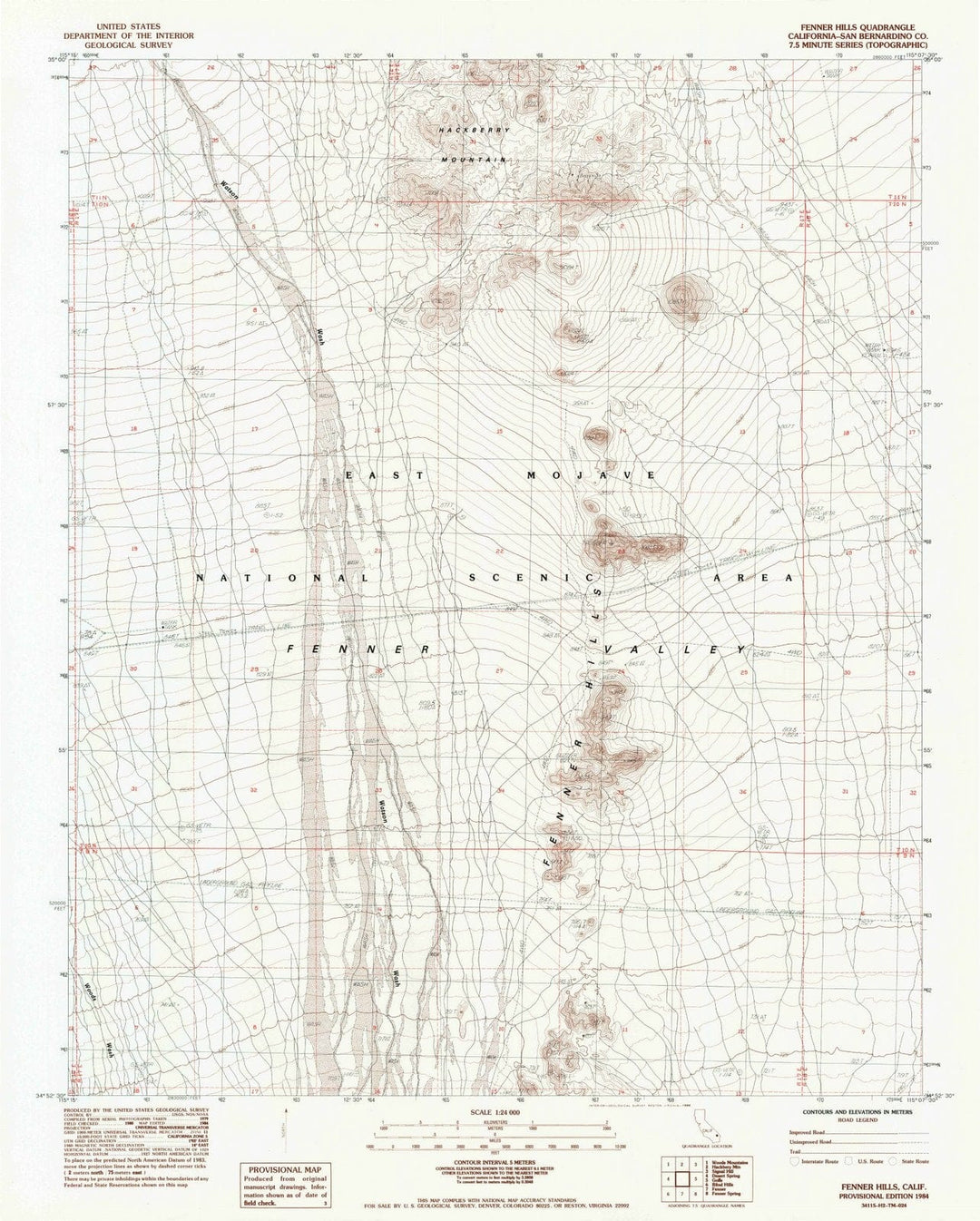 1984 Fenner Hills, CA - California - USGS Topographic Map
