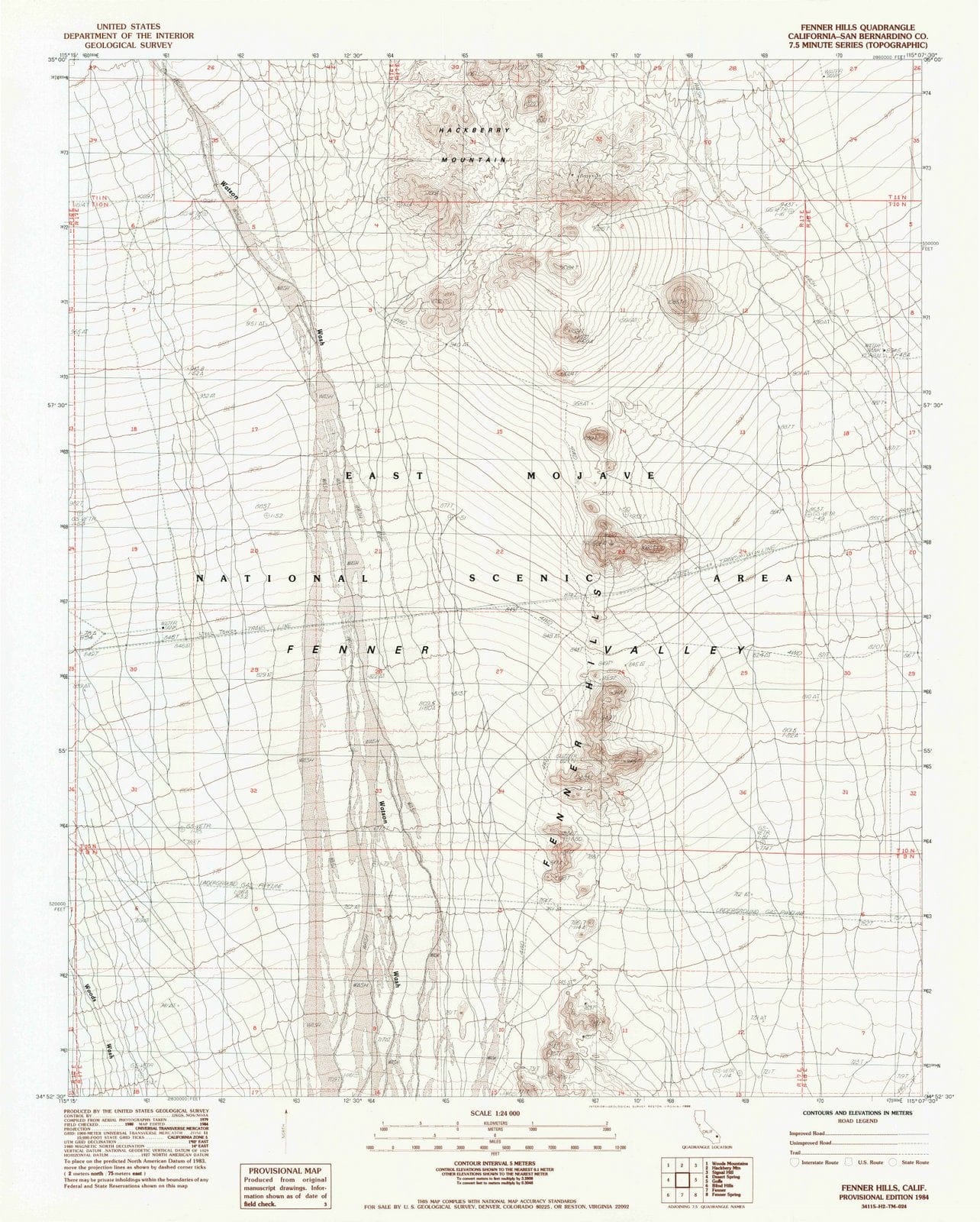 1984 Fenner Hills, CA - California - USGS Topographic Map