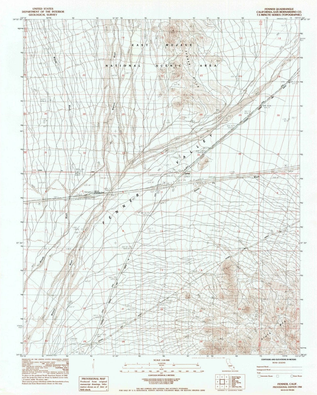 1984 Fenner, CA - California - USGS Topographic Map