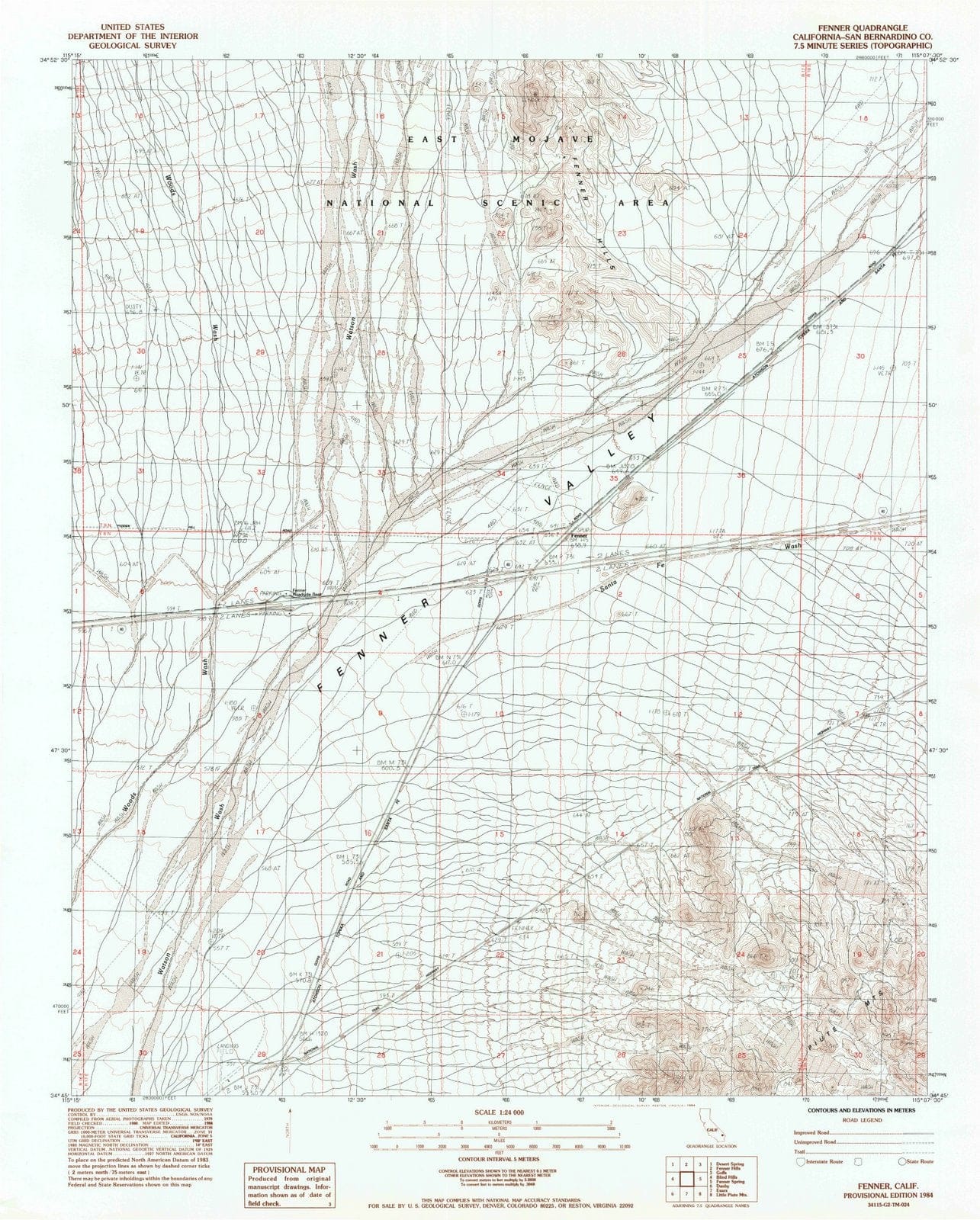 1984 Fenner, CA - California - USGS Topographic Map