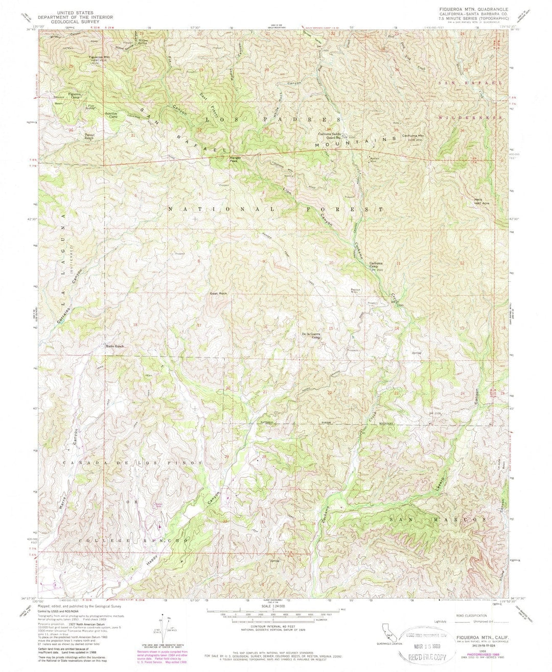 1959 Figueroa MTN, CA - California - USGS Topographic Map