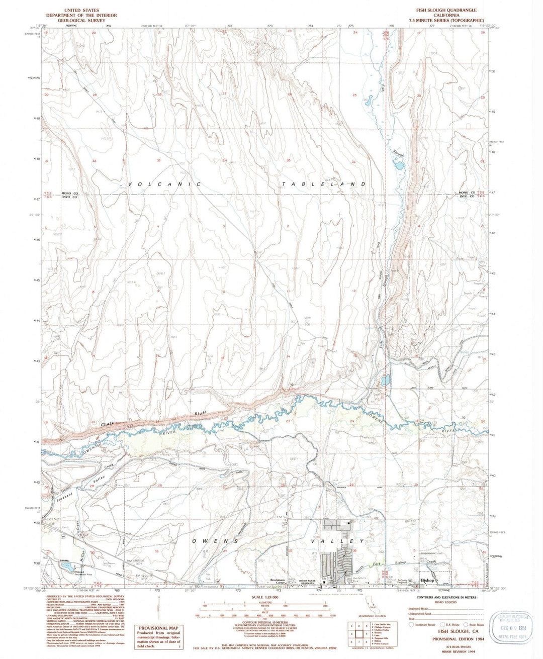 1984 Fish Slough, CA - California - USGS Topographic Map