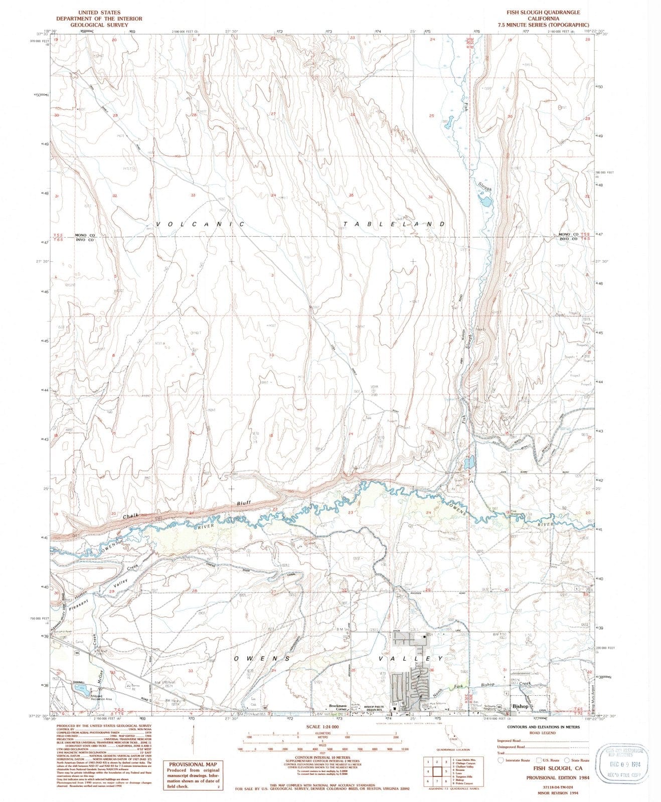 1984 Fish Slough, CA - California - USGS Topographic Map