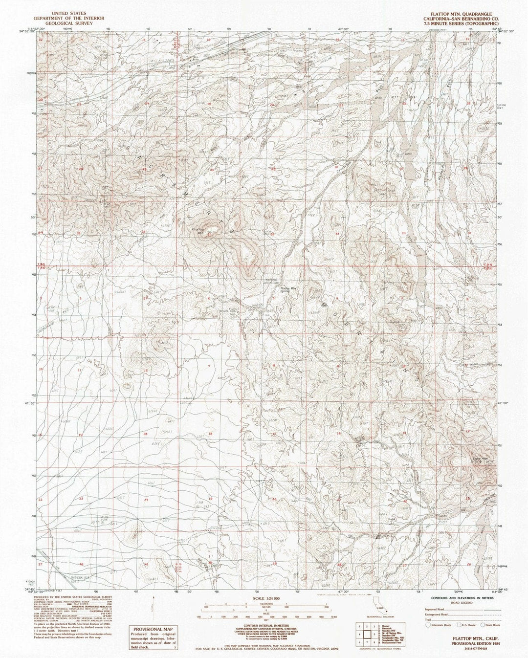 1984 Flattop MTN, CA - California - USGS Topographic Map