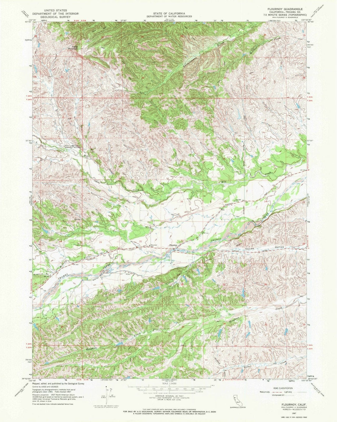 1967 Flournoy, CA - California - USGS Topographic Map