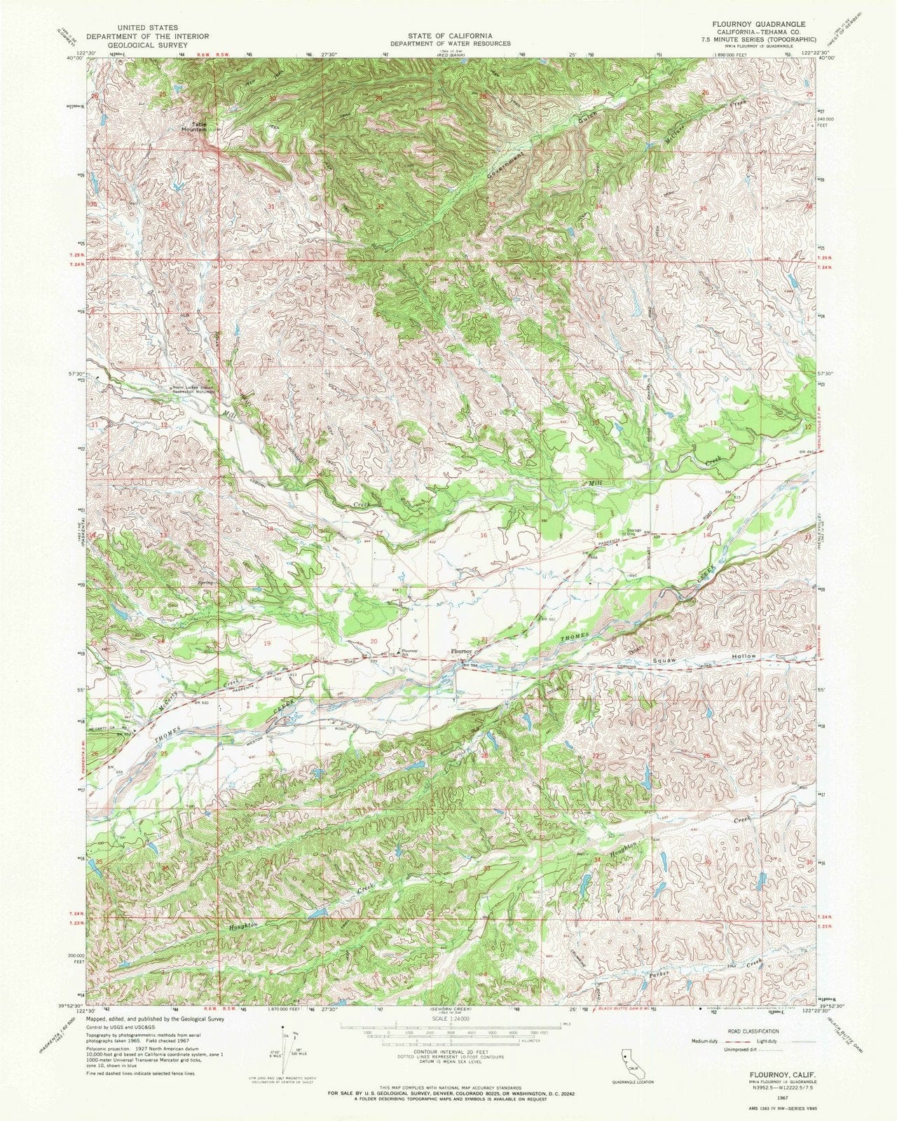 1967 Flournoy, CA - California - USGS Topographic Map
