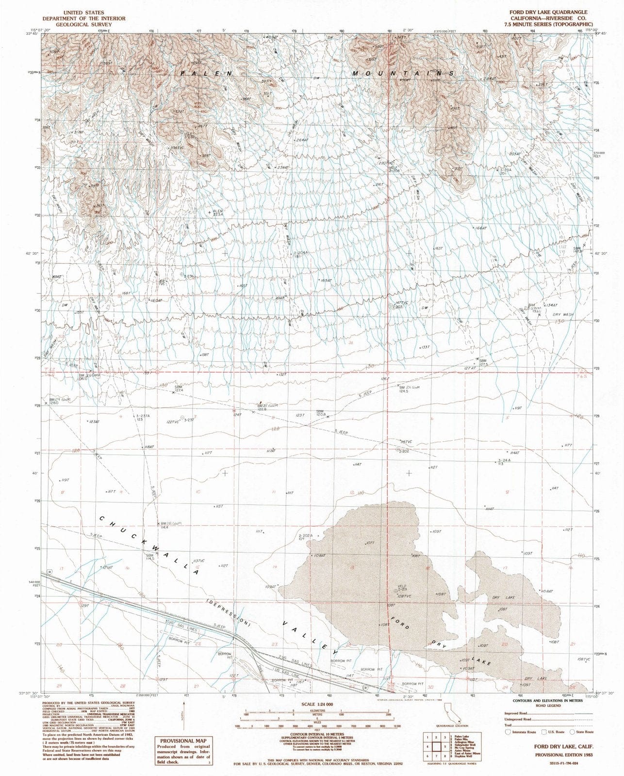 1983 Fordry Lake, CA - California - USGS Topographic Map