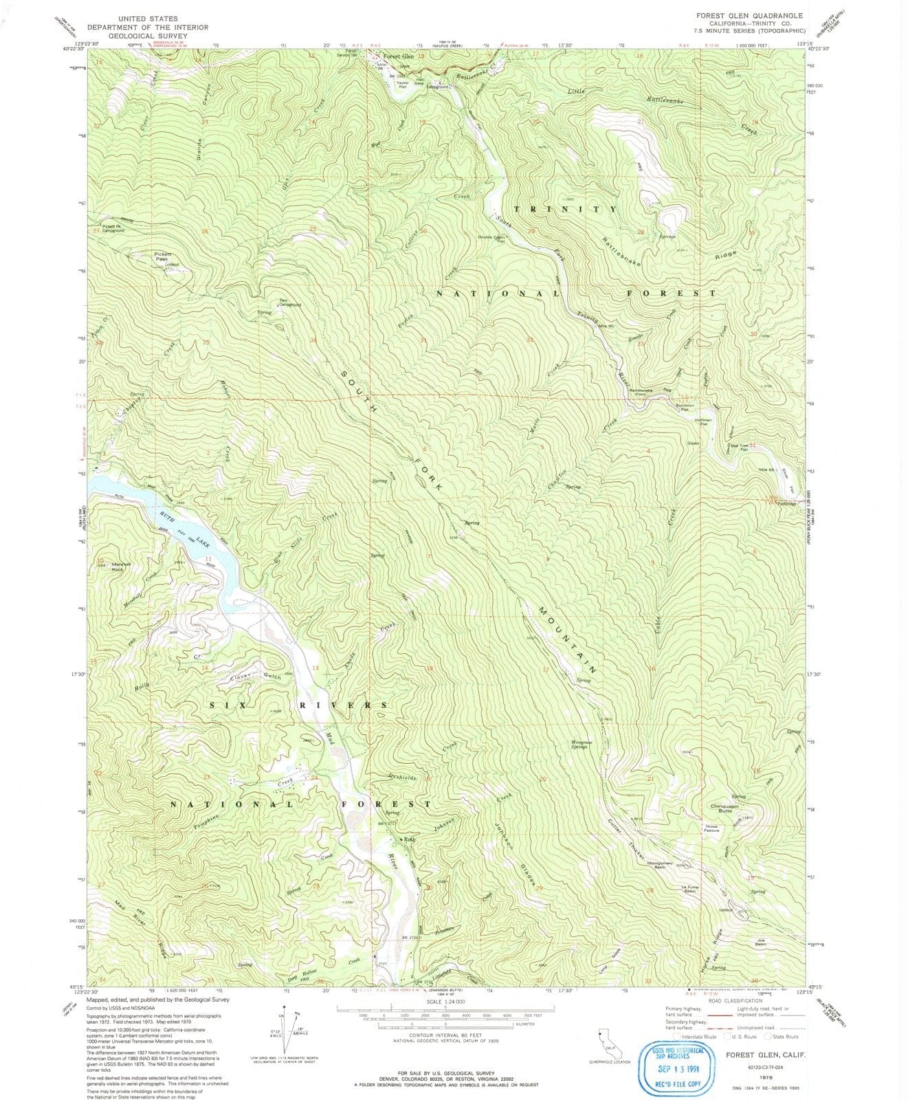 1979 Forest Glen, CA - California - USGS Topographic Map