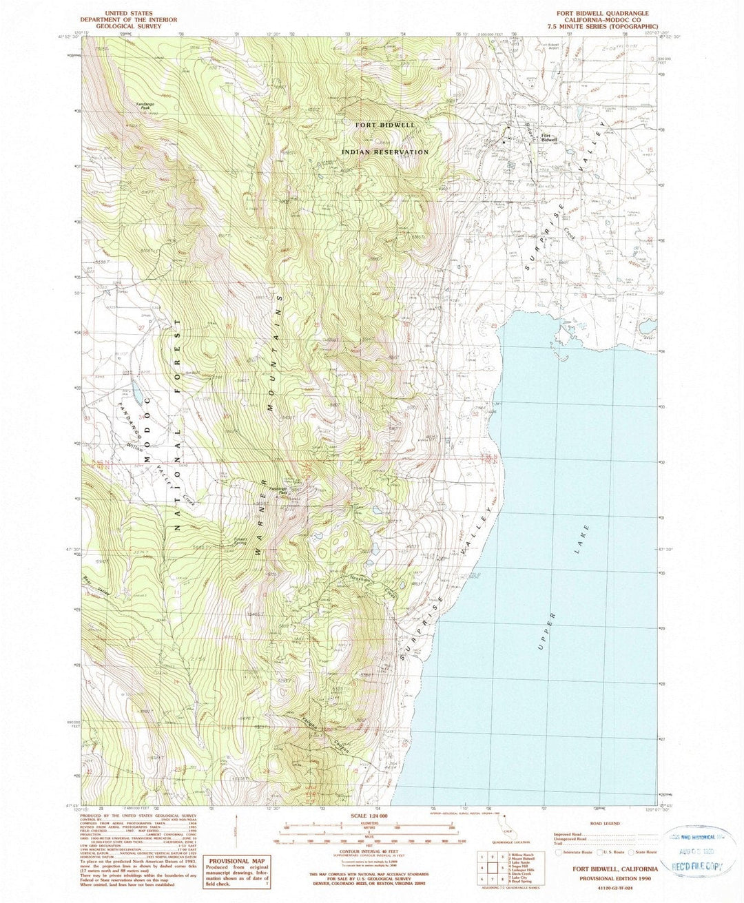 1990 Fort Bidwell, CA - California - USGS Topographic Map