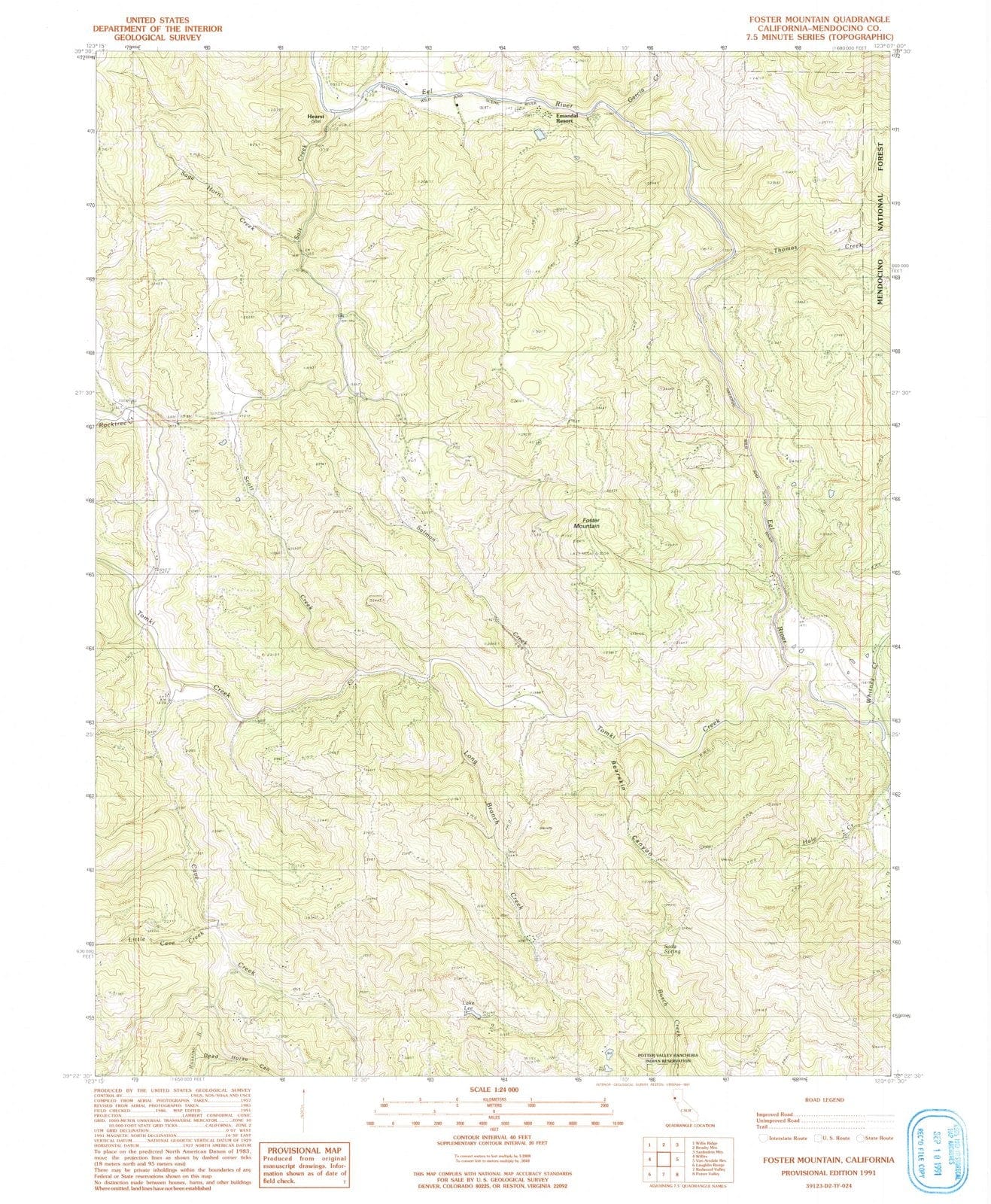 1991 Foster Mountain, CA - California - USGS Topographic Map