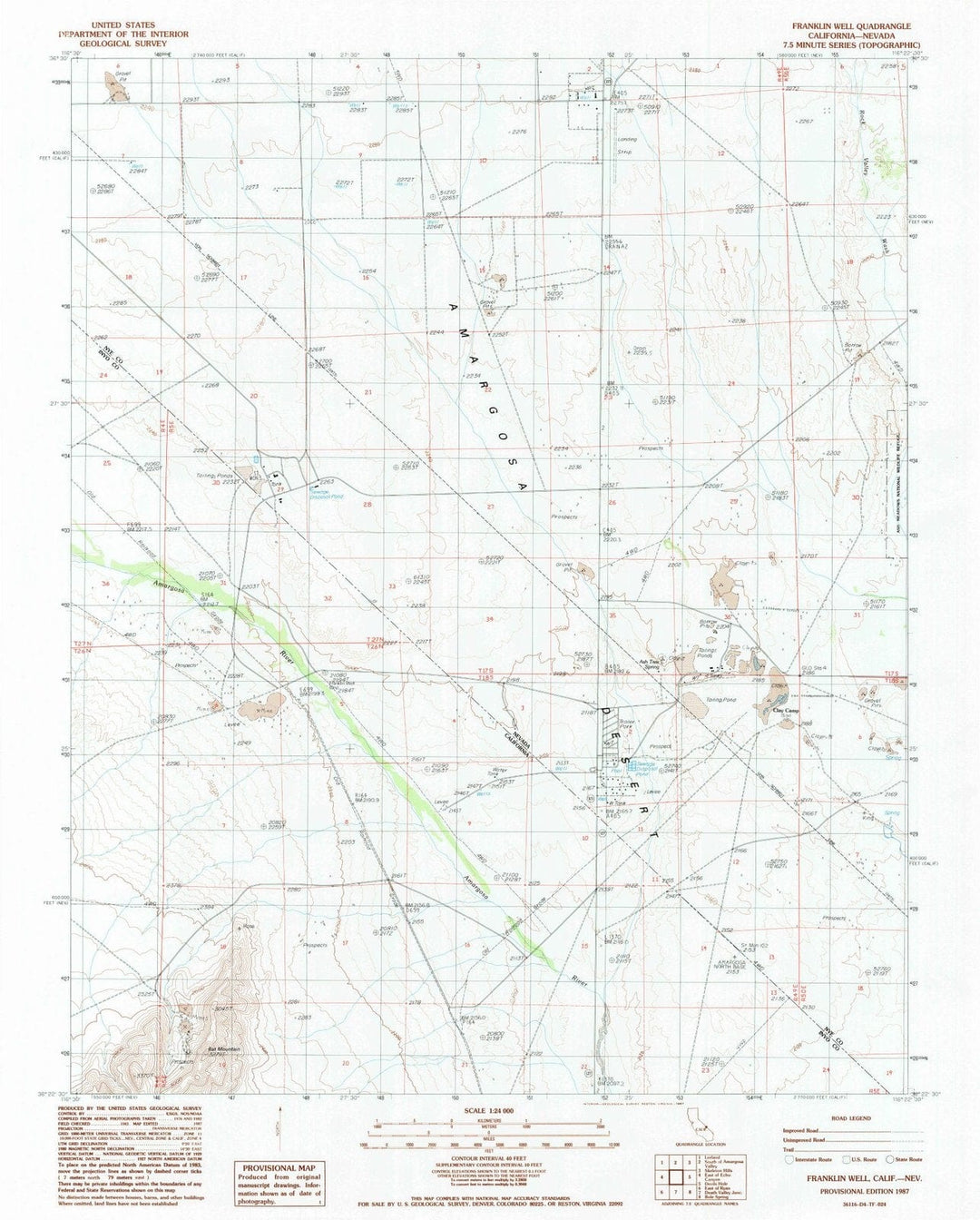 1987 Franklin Well, CA - California - USGS Topographic Map