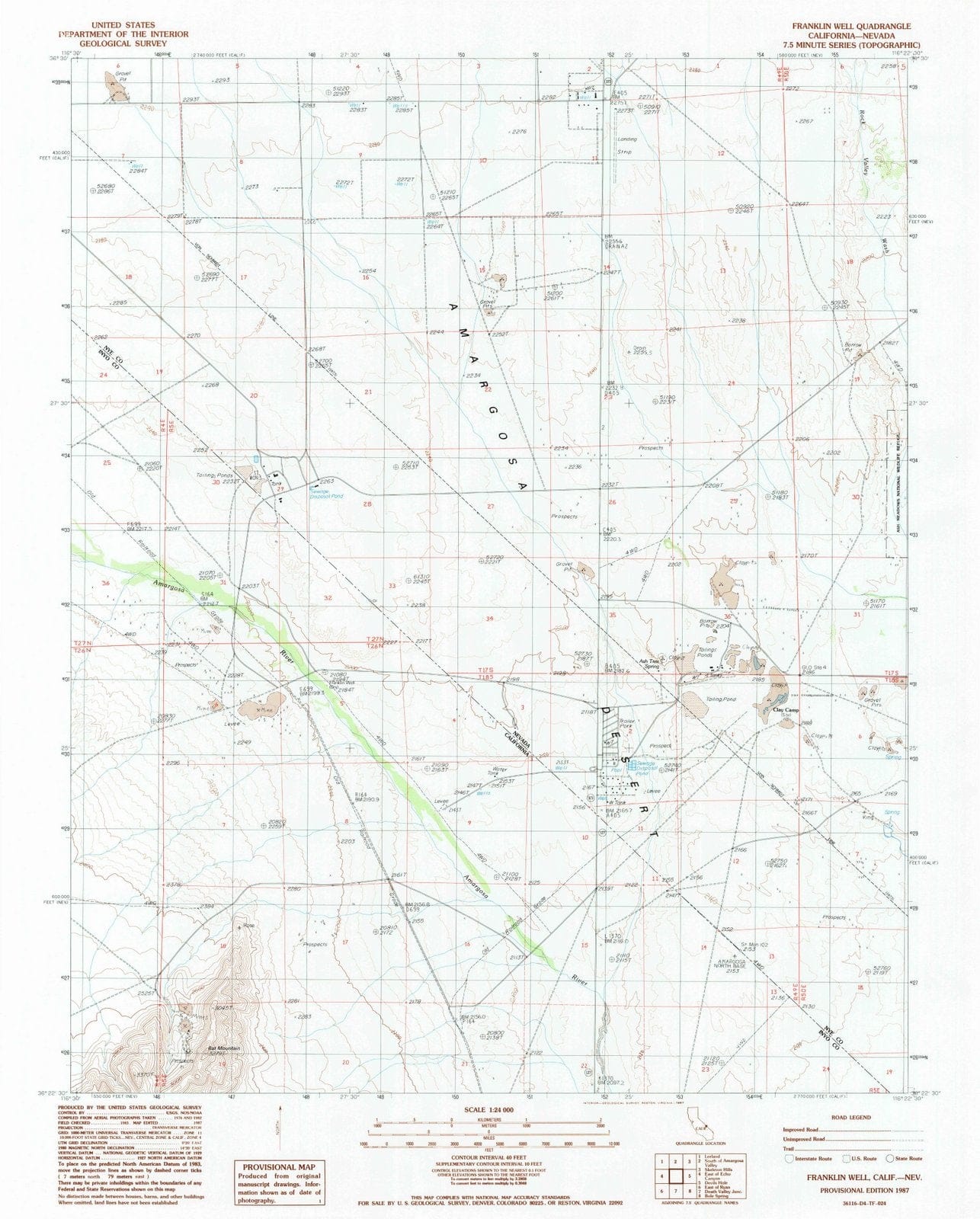 1987 Franklin Well, CA - California - USGS Topographic Map