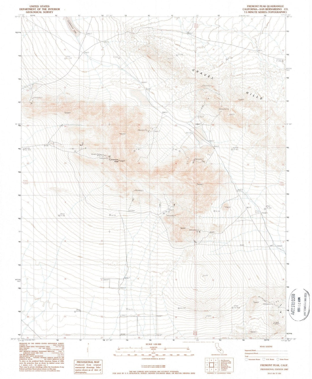 1987 Fremont Peak, CA - California - USGS Topographic Map