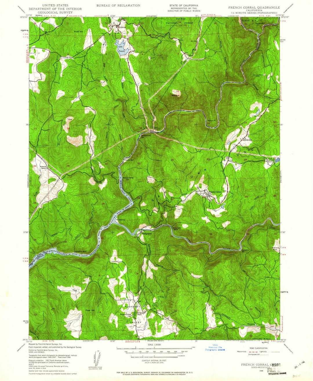 1948 French Corral, CA - California - USGS Topographic Map