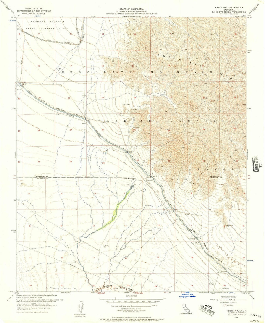 1956 Frink, CA - California - USGS Topographic Map