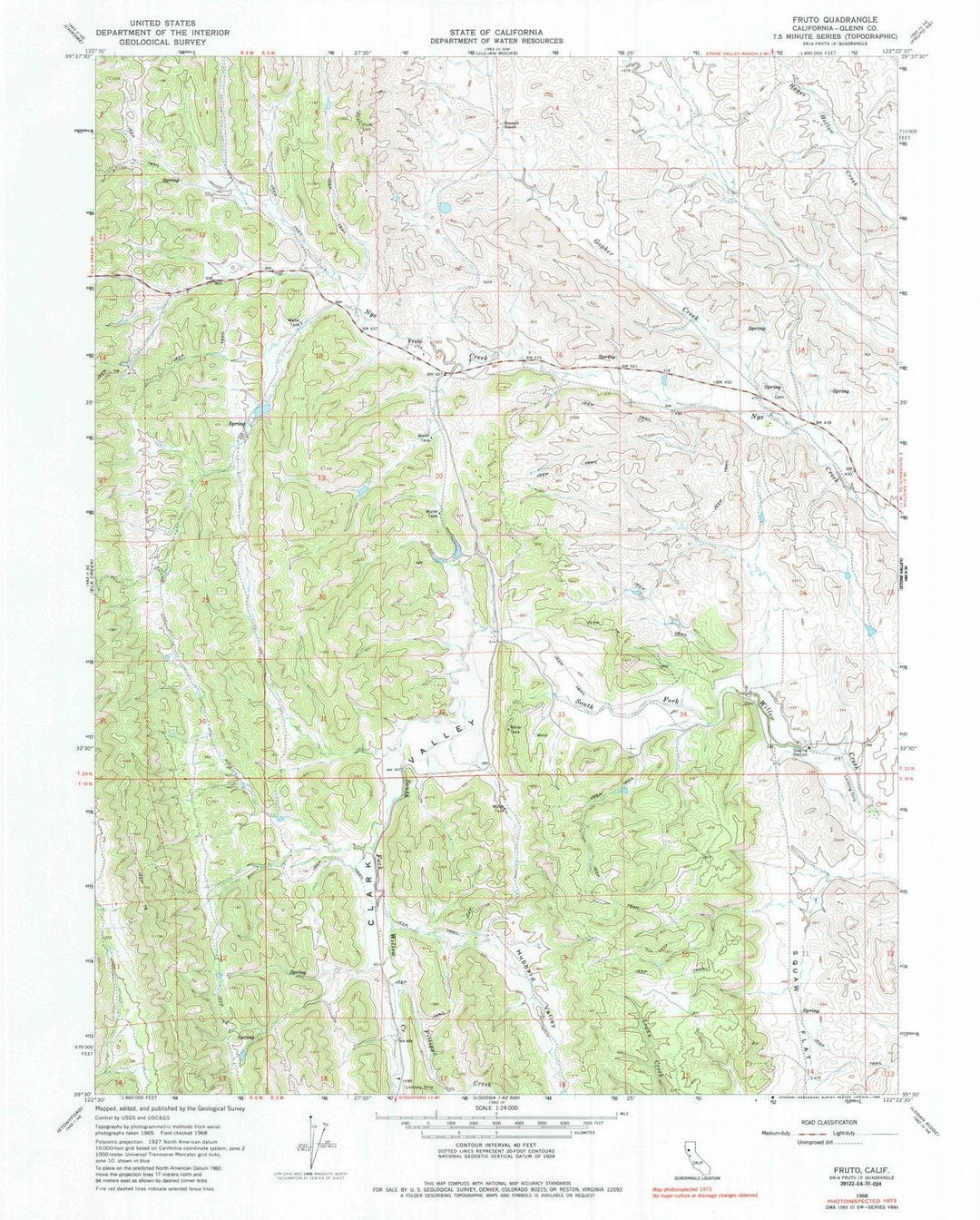 1968 Fruto, CA - California - USGS Topographic Map