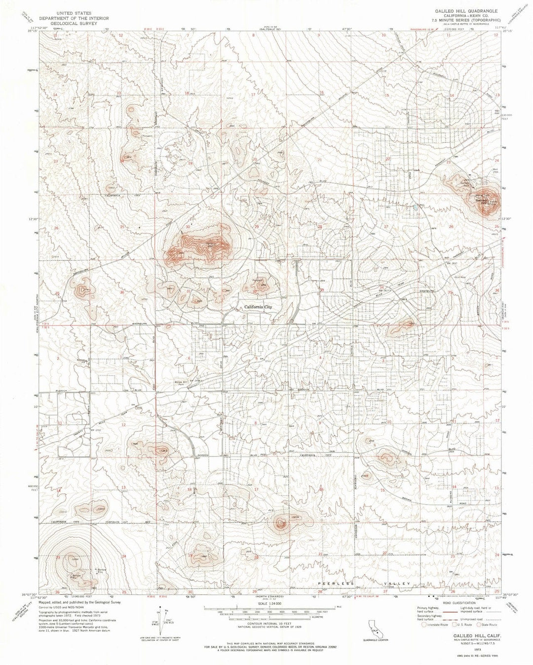 1973 Galileo Hill, CA - California - USGS Topographic Map