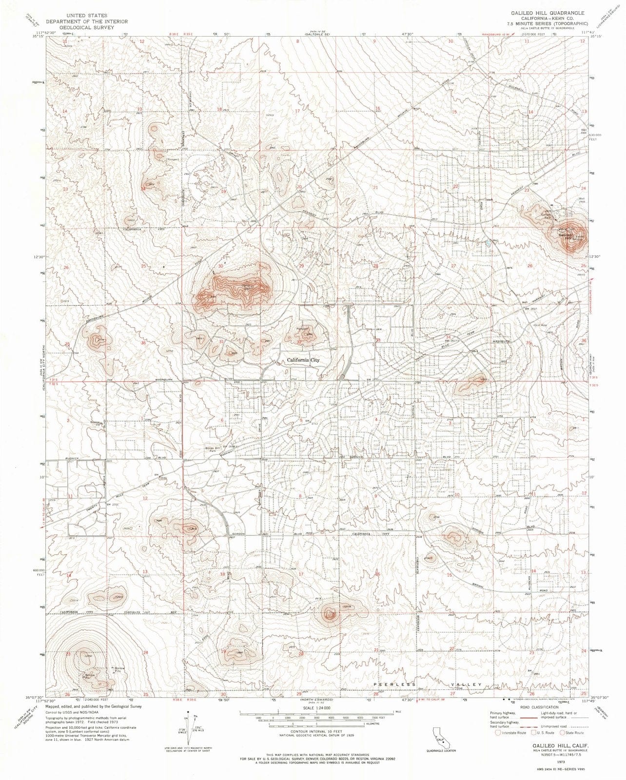 1973 Galileo Hill, CA - California - USGS Topographic Map