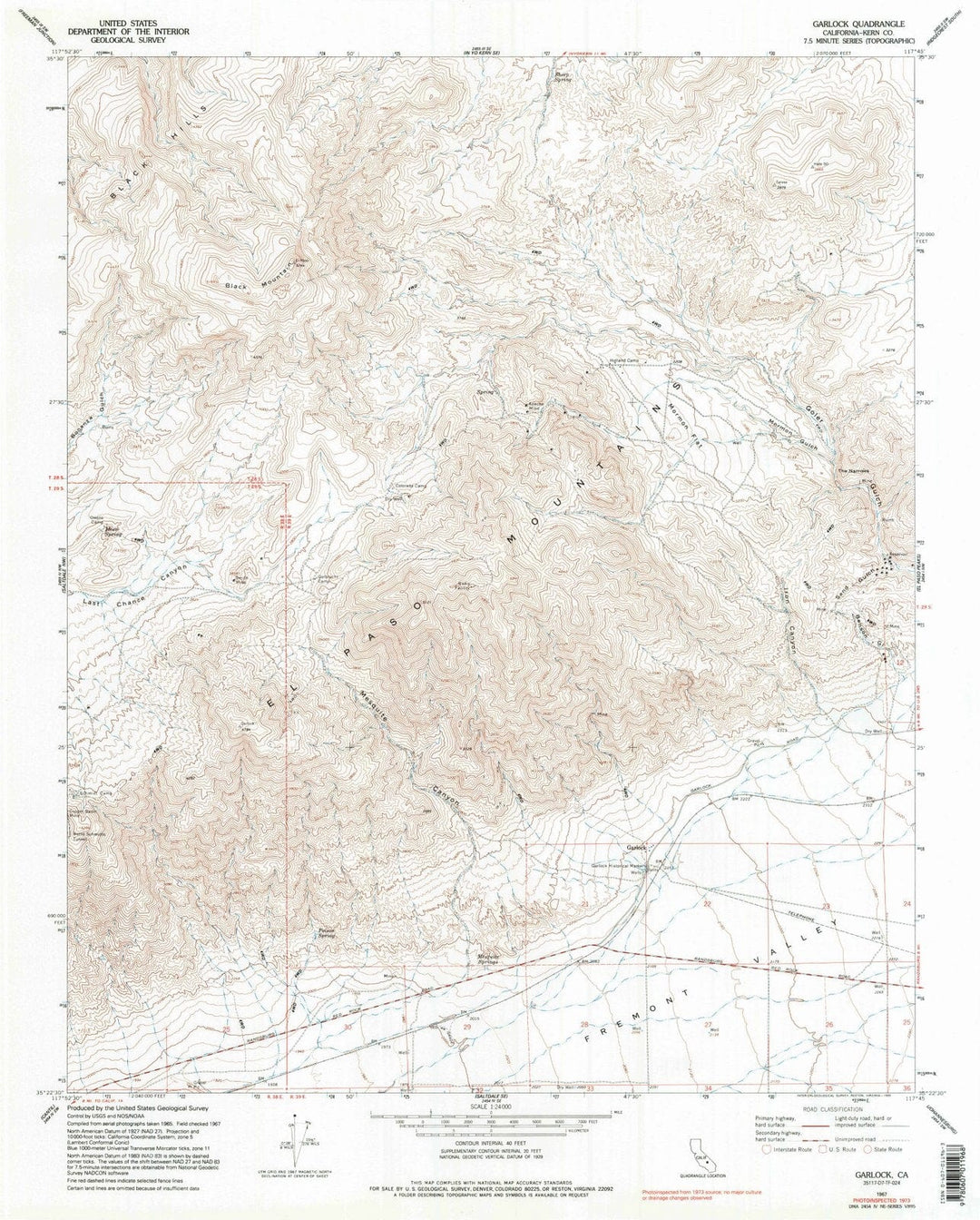 1967 Garlock, CA - California - USGS Topographic Map