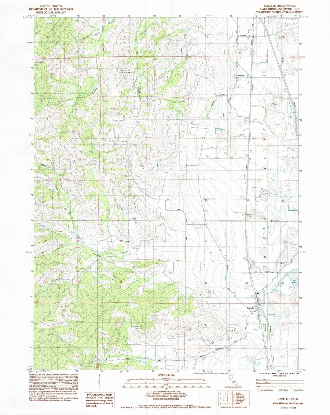 1984 Gazelle, CA - California - USGS Topographic Map