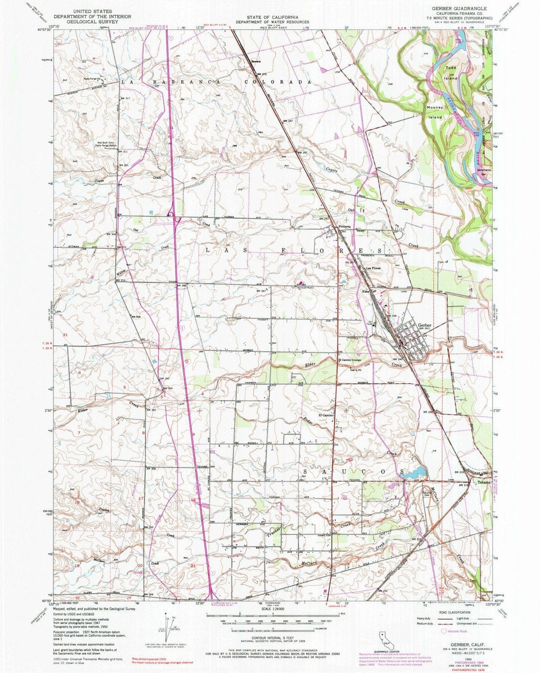 1950 Gerber, CA - California - USGS Topographic Map