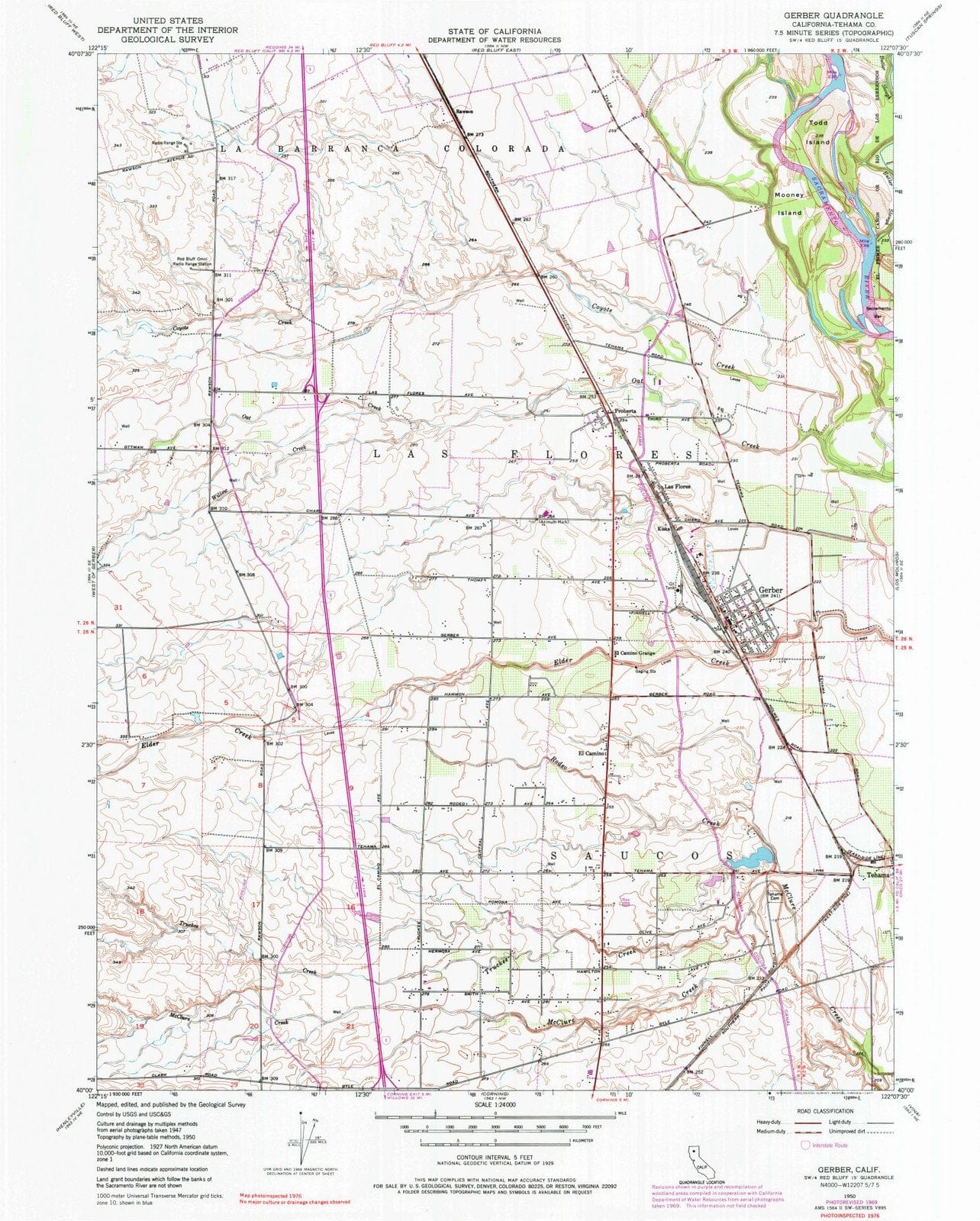 1950 Gerber, CA - California - USGS Topographic Map