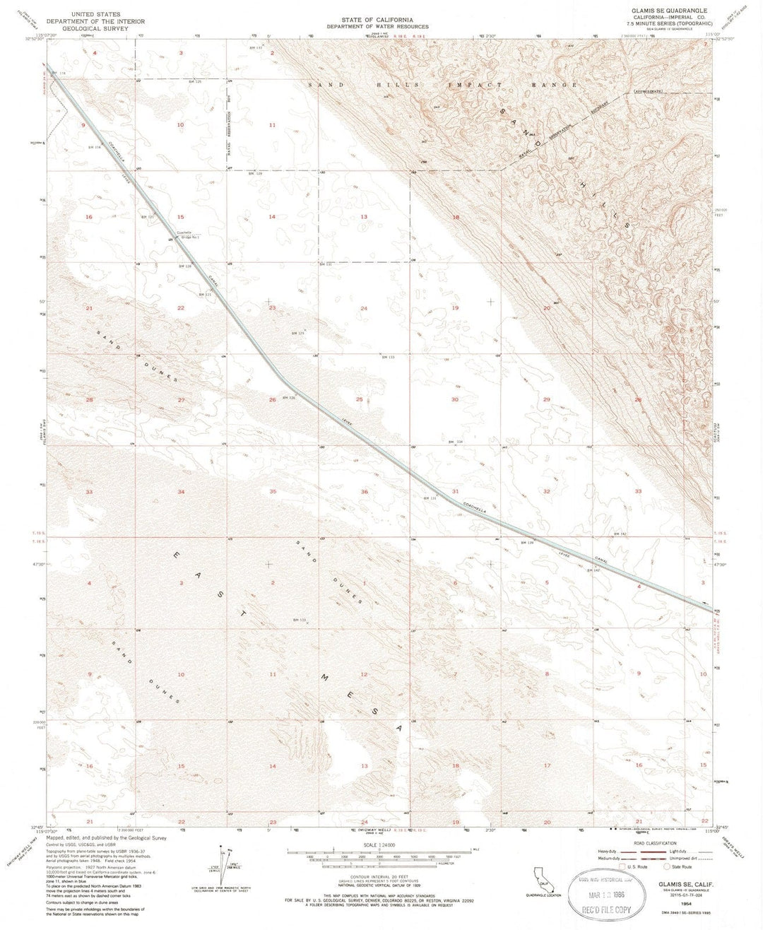 1954 Glamis, CA - California - USGS Topographic Map v2