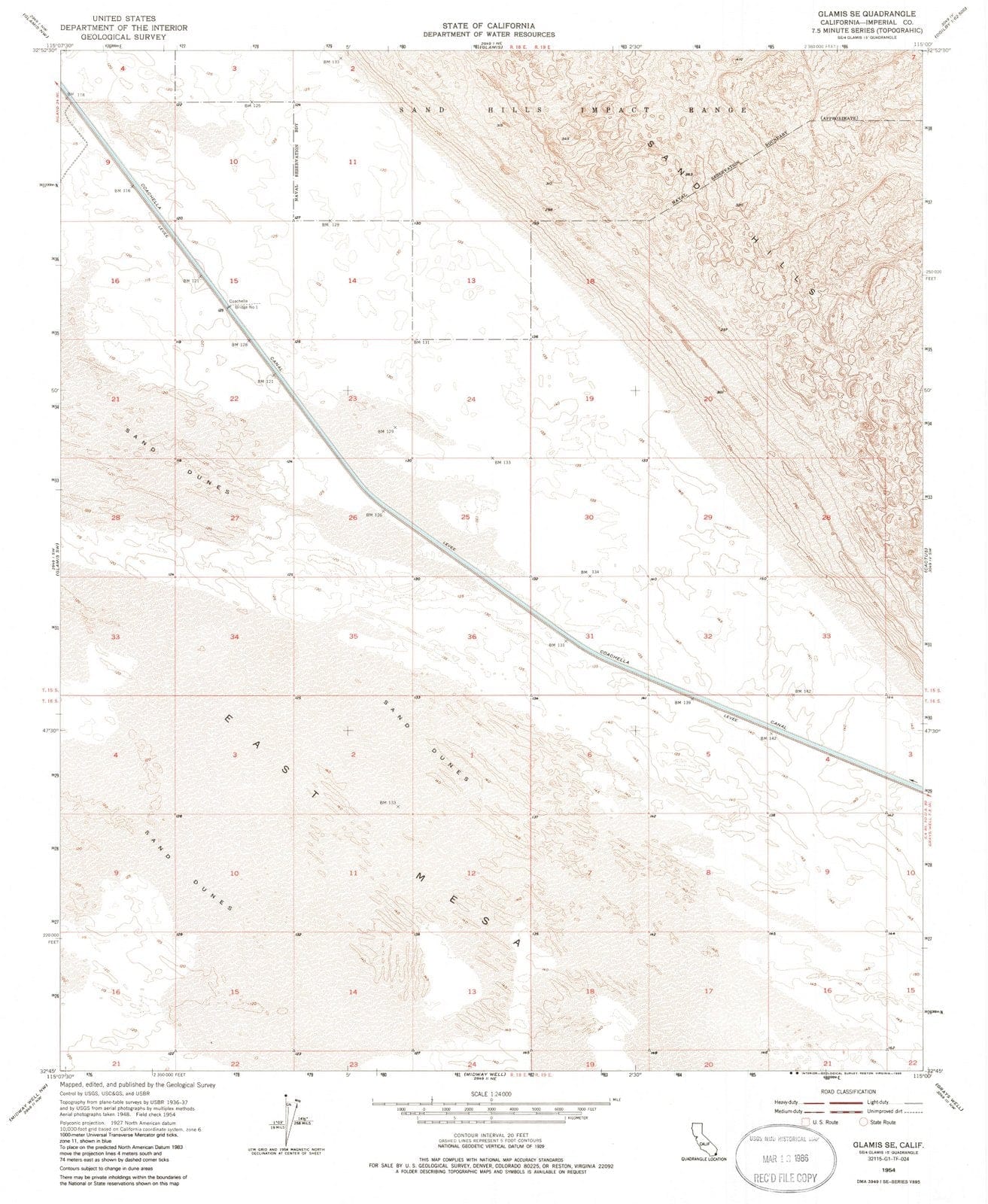 1954 Glamis, CA - California - USGS Topographic Map v2