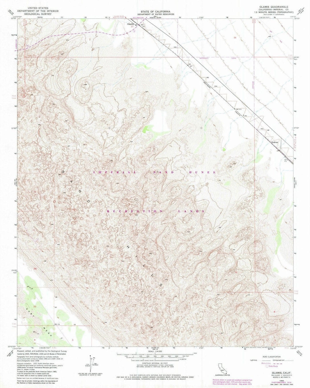 1955 Glamis, CA - California - USGS Topographic Map v2