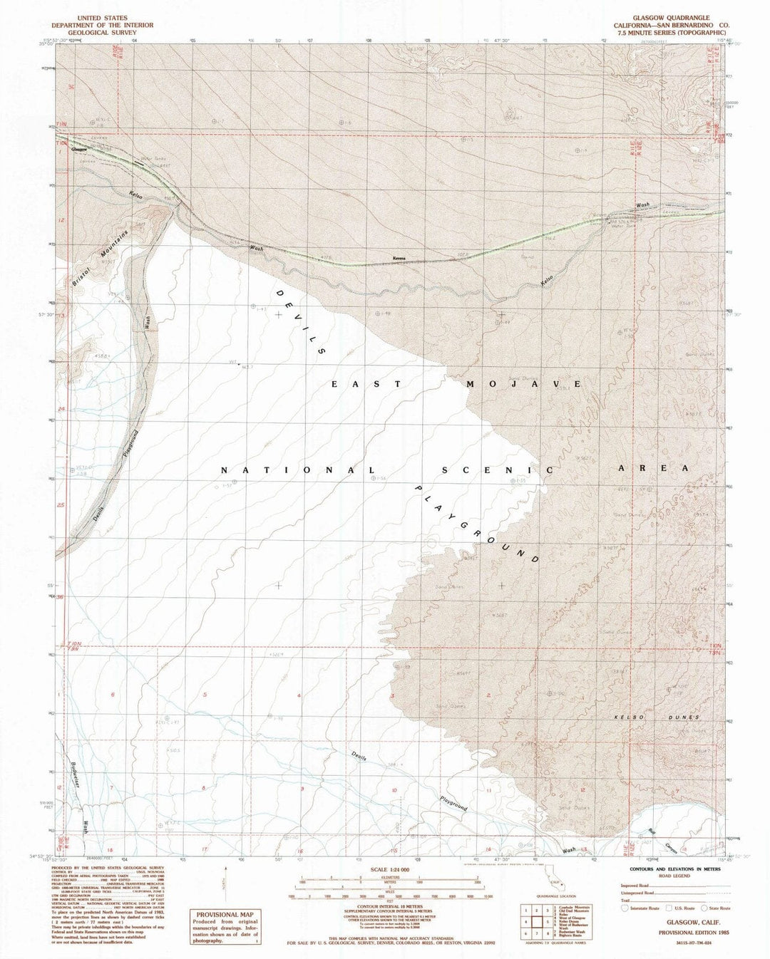 1985 Glasgow, CA - California - USGS Topographic Map