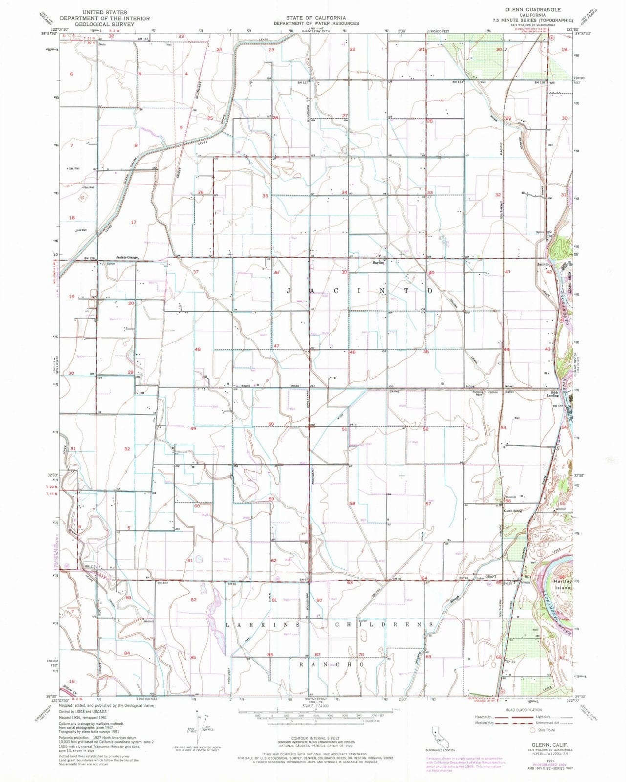 1951 Balance of Glenn County, CA - California - USGS Topographic Map
