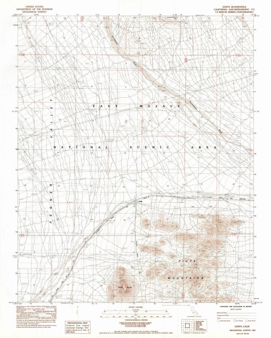 1984 Goffs, CA - California - USGS Topographic Map
