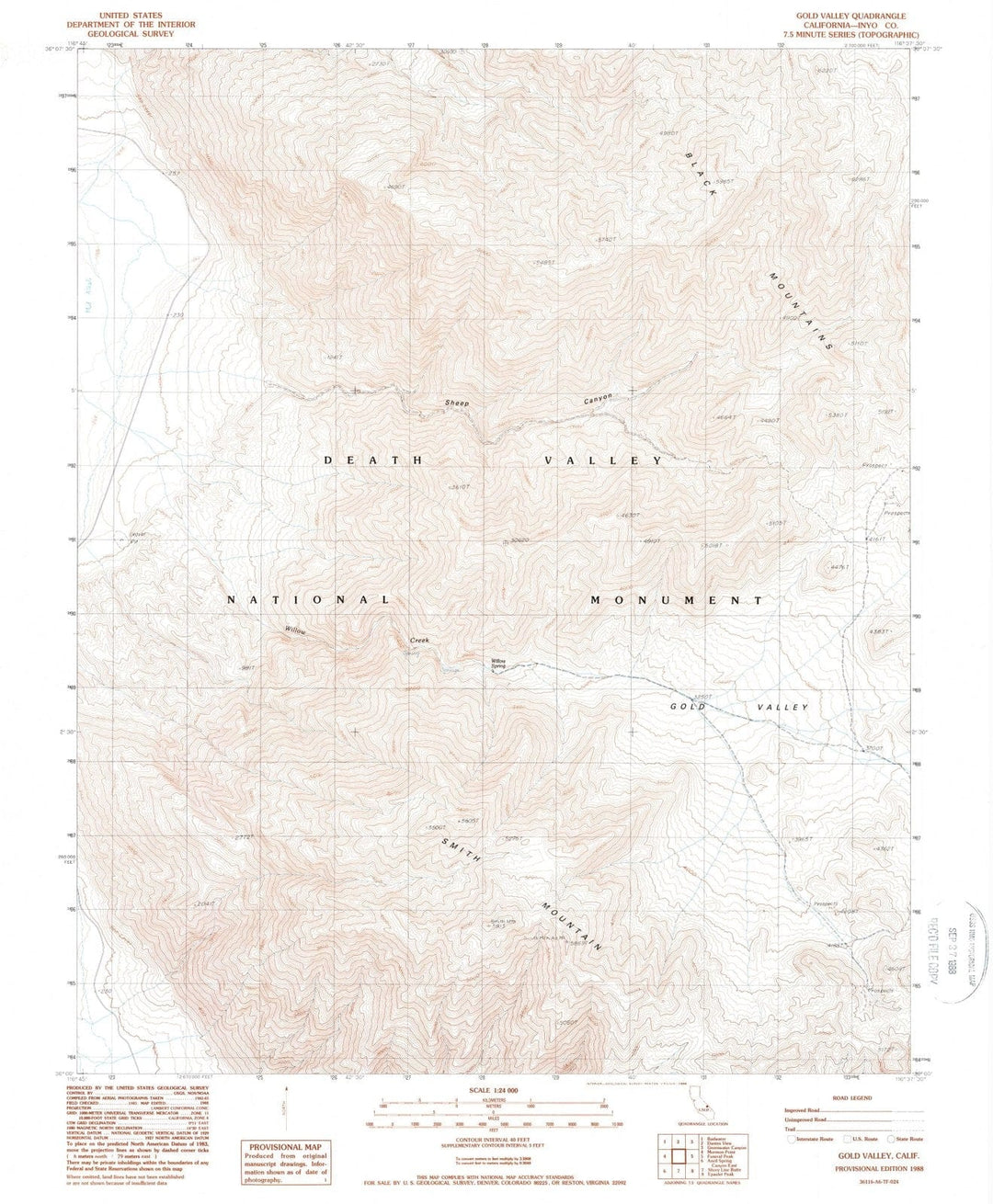 1988 Gold Valley, CA - California - USGS Topographic Map