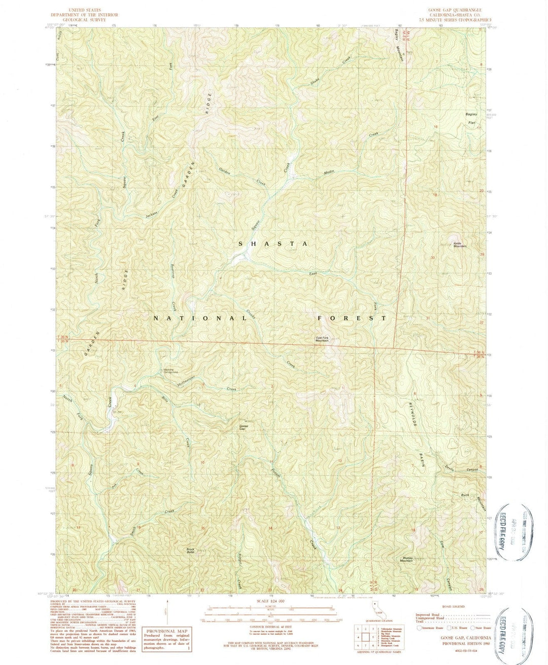 1990 Goose Gap, CA - California - USGS Topographic Map