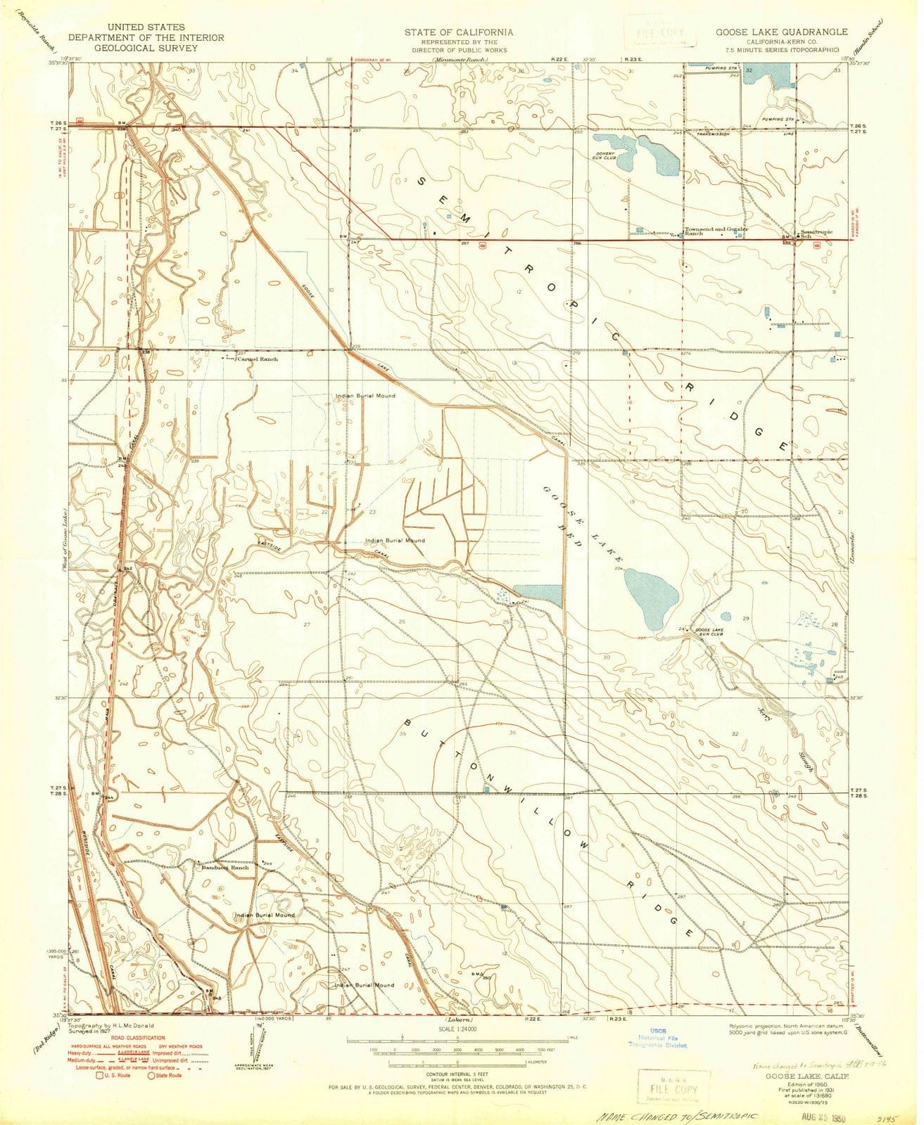 1950 Goose Lake, CA - California - USGS Topographic Map