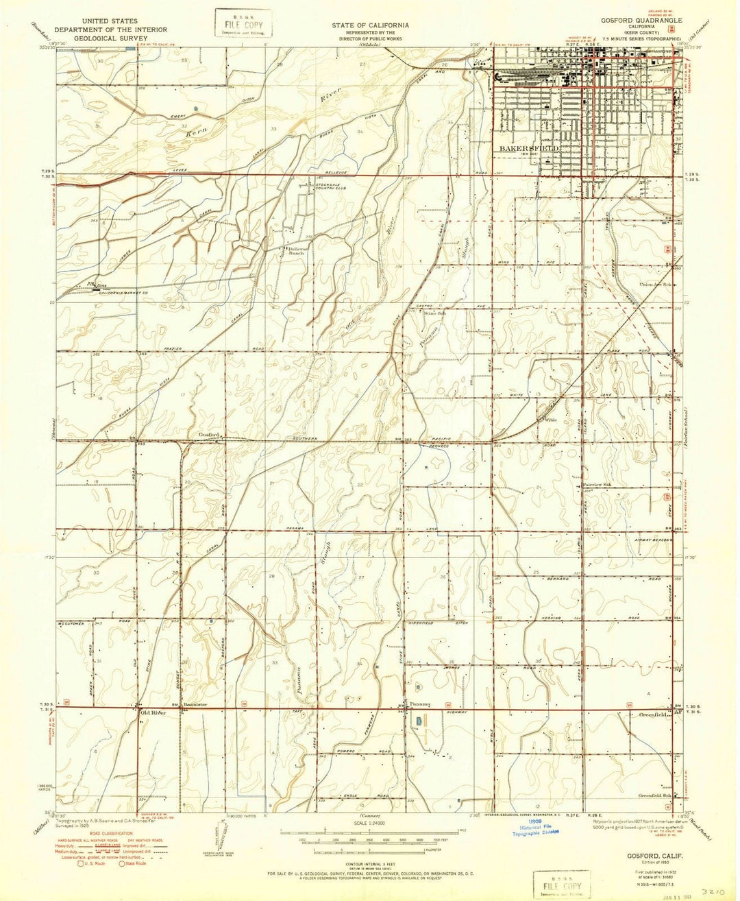 1950 Gosford, CA - California - USGS Topographic Map
