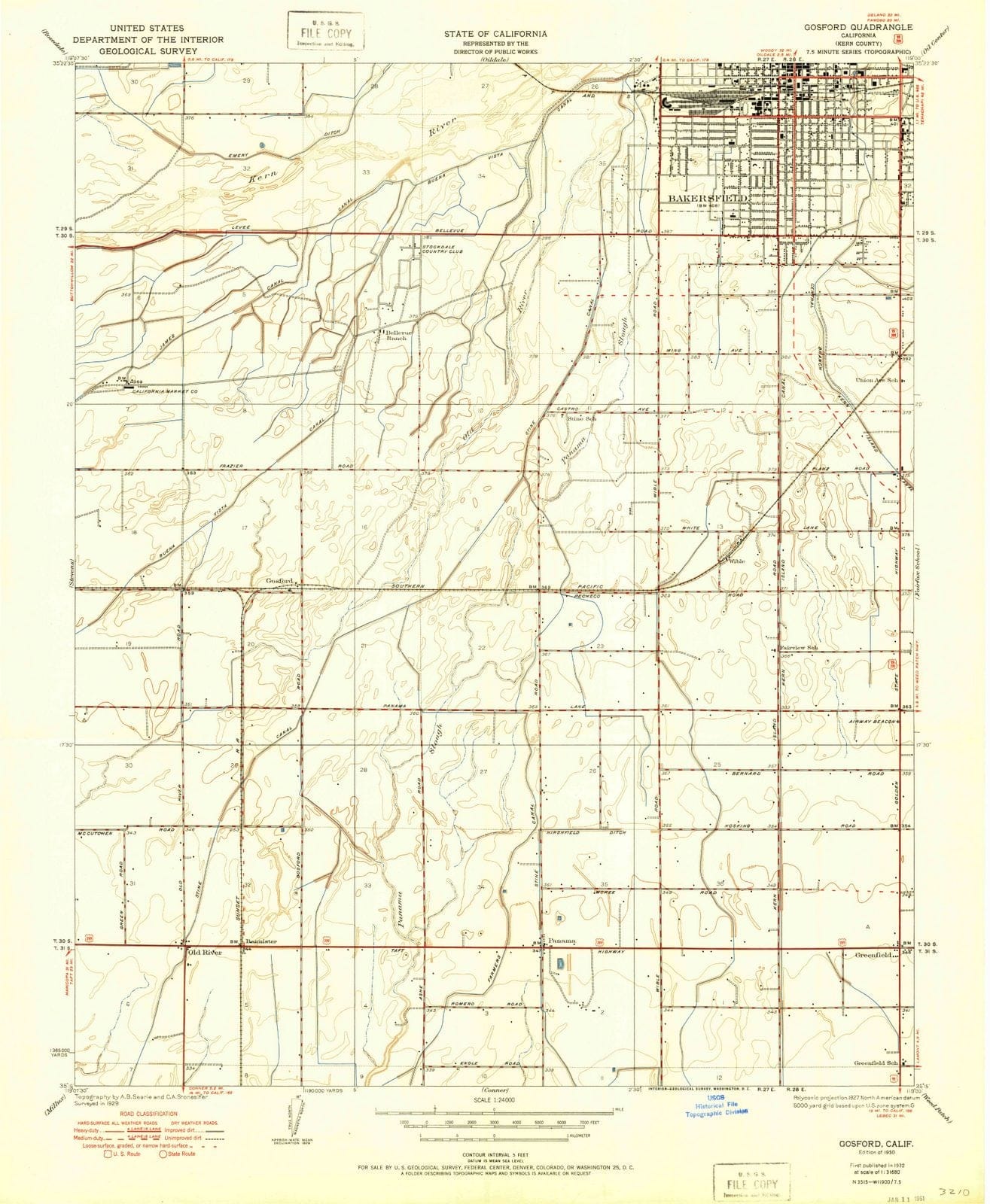1950 Gosford, CA - California - USGS Topographic Map