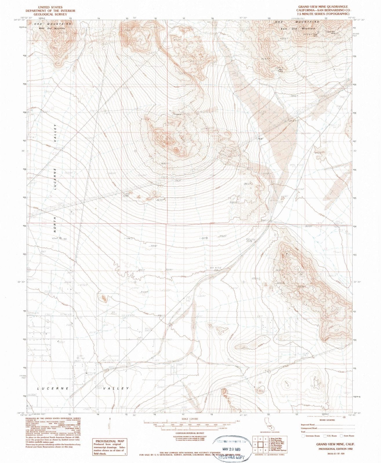 1982 Grand View Mine, CA - California - USGS Topographic Map