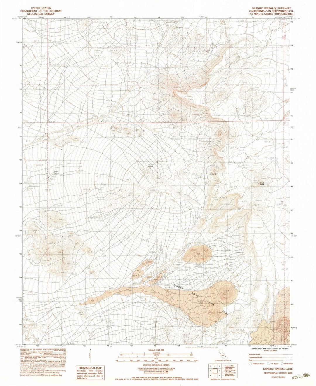 1983 Granite Spring, CA - California - USGS Topographic Map